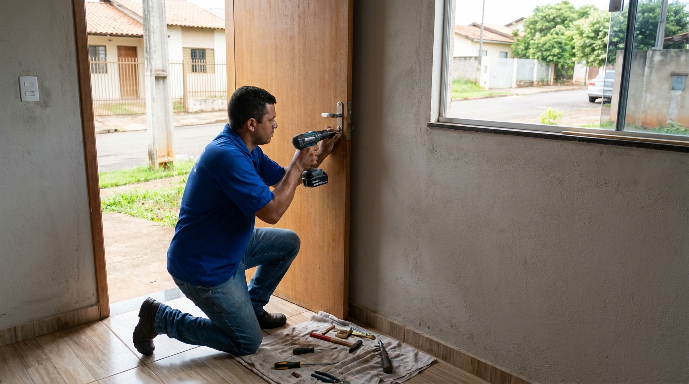 Instalação de fechadura residencial em Joinville‑SC